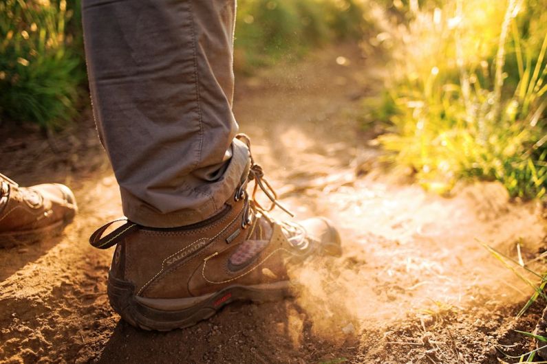 Hiking Safety - person wearing pair of brown sneakers