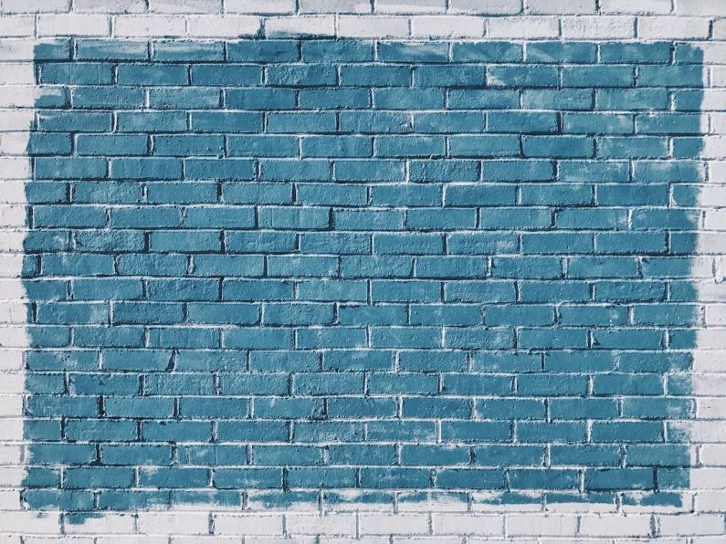 Digital Art Tools - gray concrete bricks painted in blue